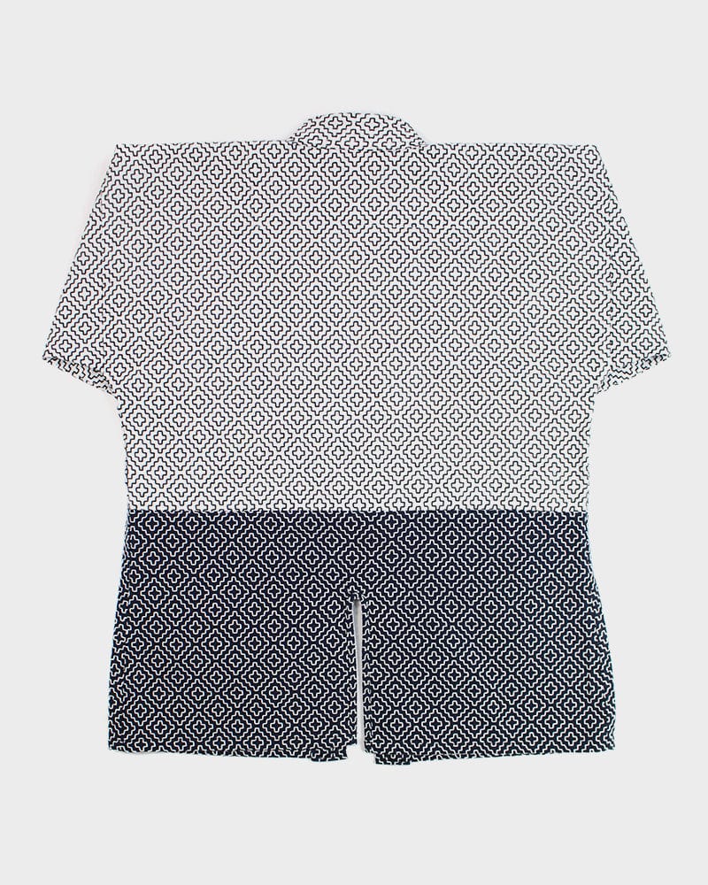 Kiriko Custom Modern Hitomezashi Dougi Jacket, Navy and White Split 02 - Image 9